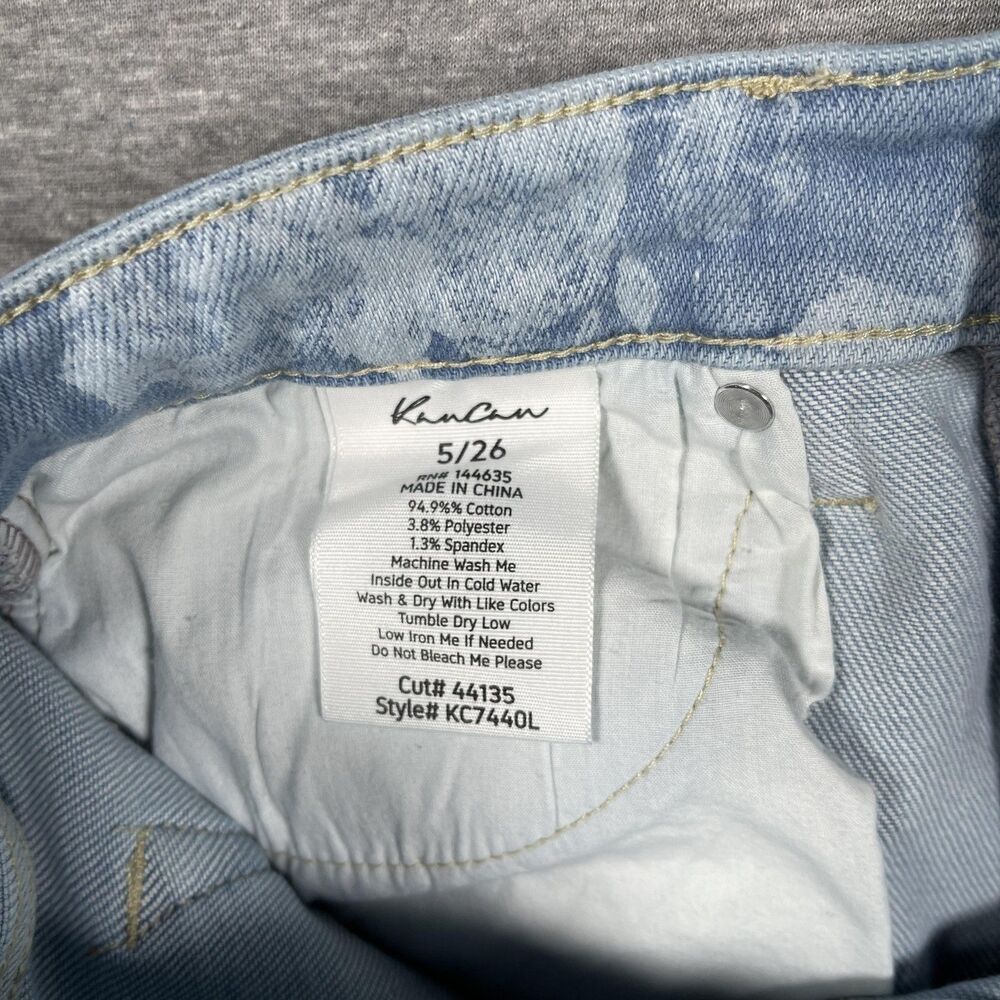 KanCan Jeans Womens 5/26 Blue Floral Flared Mid Rise Denim - Picture 2 of 11